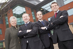 Pictured, left to right:  Jacqui Bayliss from Harris Lamb; David Cook, IM Properties, Andrew Venables and Adrian Griffith, GVA, at Kings Court 